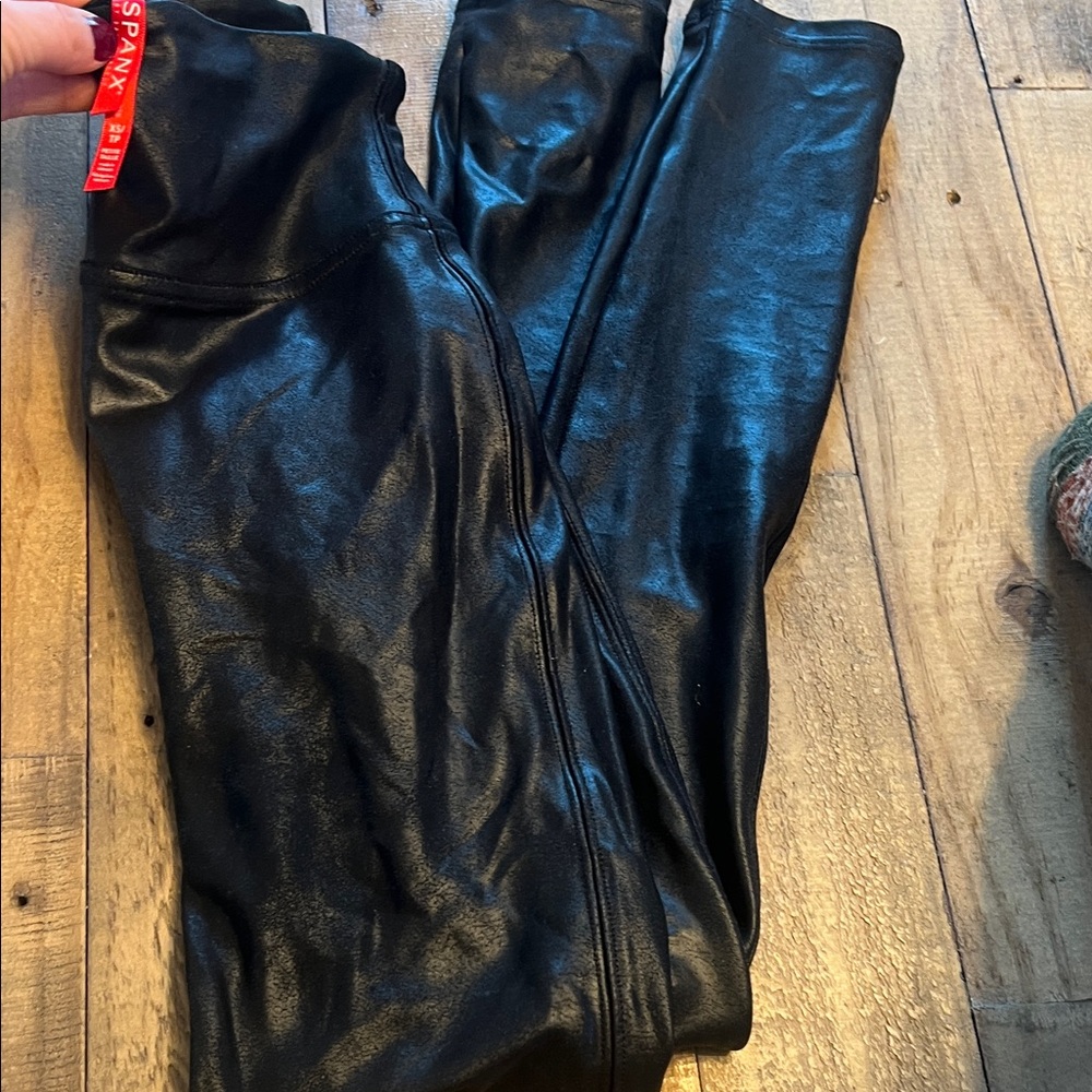 SPANX Shiny Black Leggings
